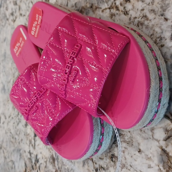 NEW KARL LAGERFELD PARIS  Kamara Quilted women sz 6 Platform Espadrilles Sandal - Picture 1 of 7